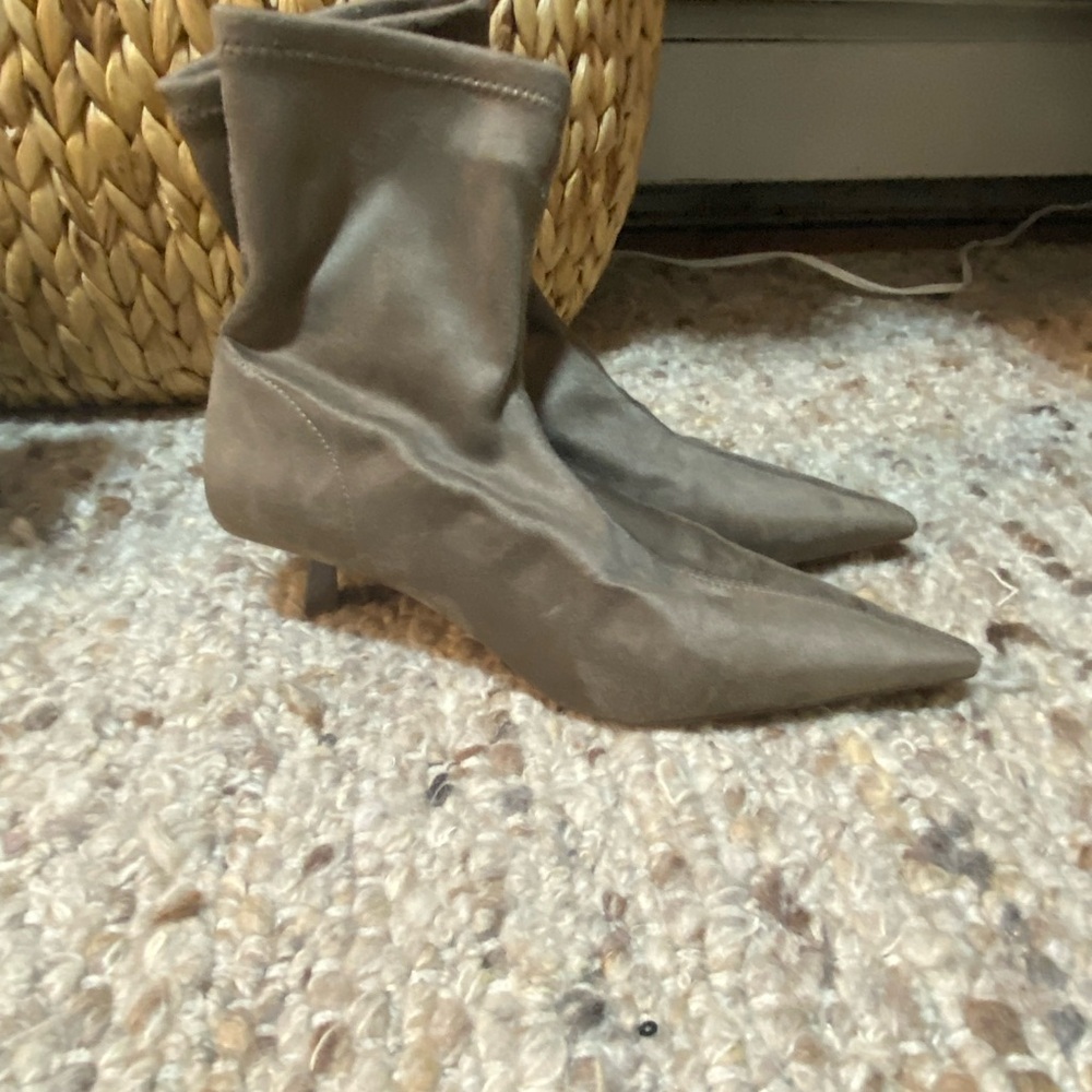 Zara Taupe Heeled Boots